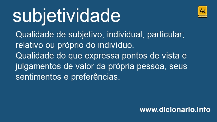 Significado de subjetividades