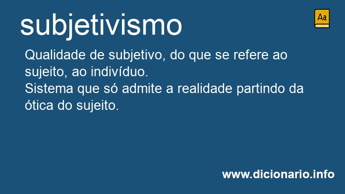Significado de subjetivismos