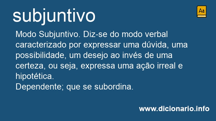 Significado de subjuntivo