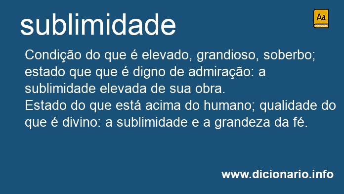 Significado de sublimidade