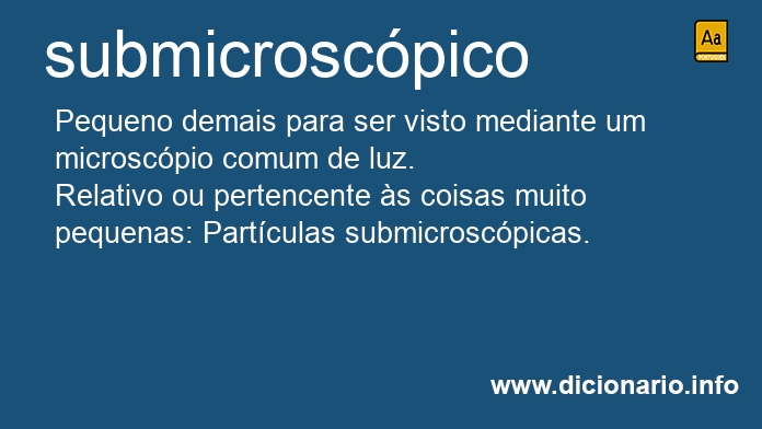 Significado de submicroscpico