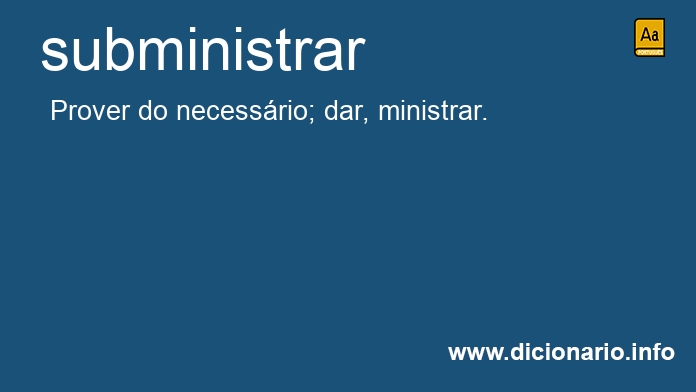 Significado de subministramos