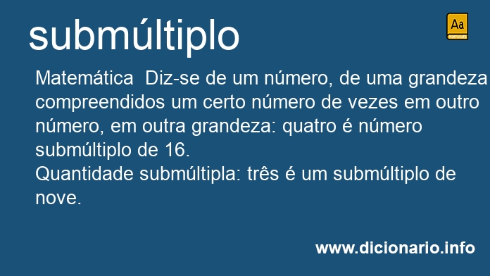 Significado de submltiplo