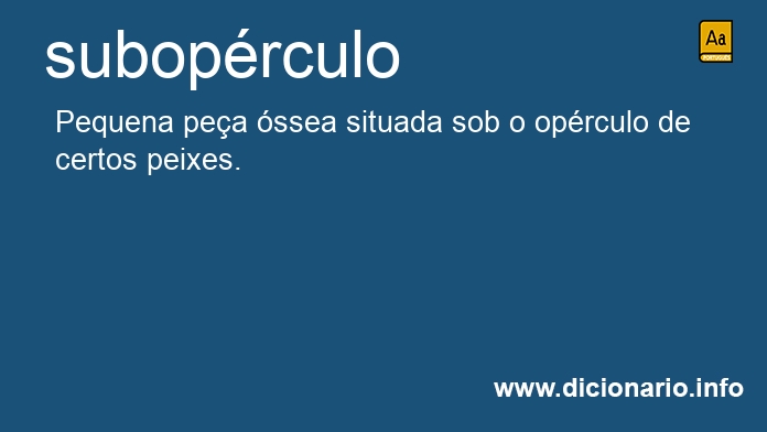 Significado de suboprculo