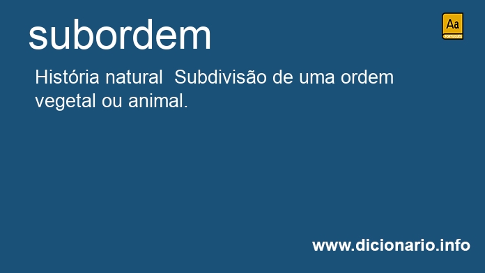 Significado de subordens