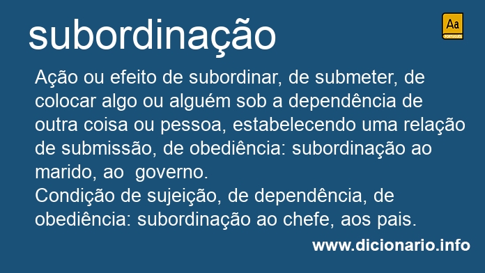 Significado de subordinao