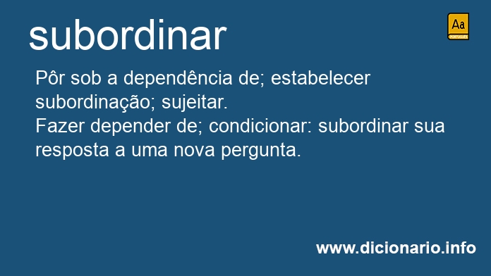 Significado de subordinais