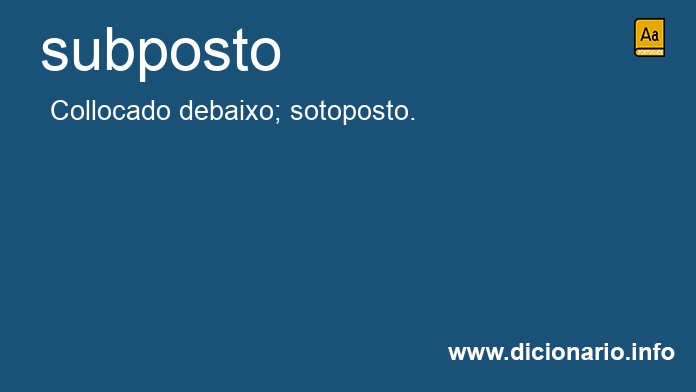 Significado de subposto