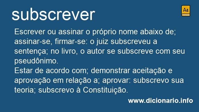 Significado de subscreva