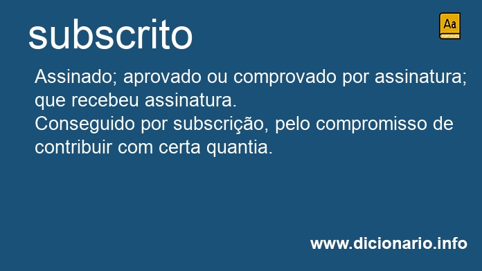 Significado de subscrito