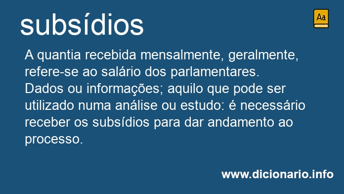 Significado de subsdios