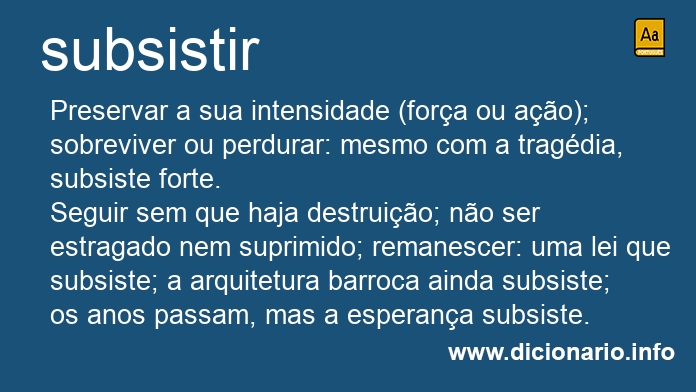 Significado de subsista