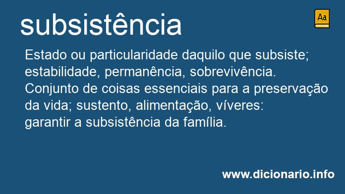 Significado de subsistncia