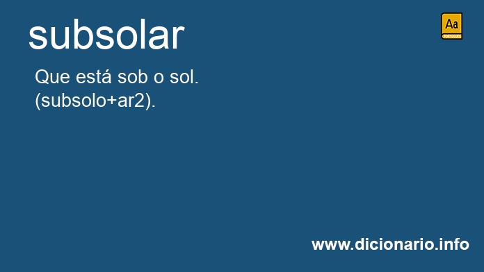 Significado de subsolar