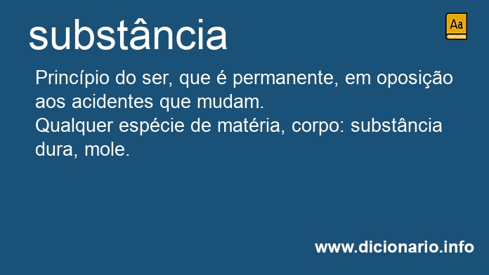 Significado de substncia