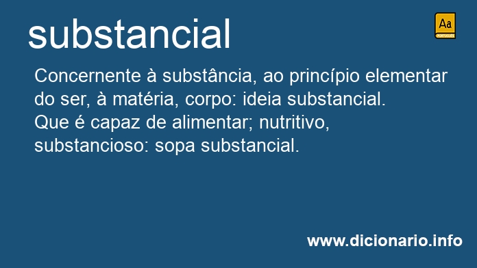 Significado de substancial