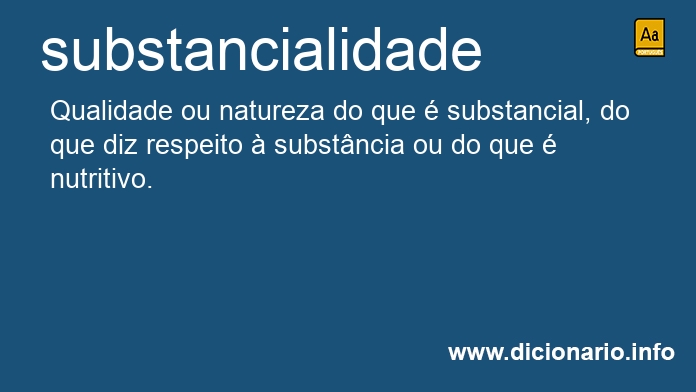 Significado de substancialidade