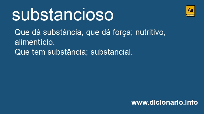 Significado de substancioso