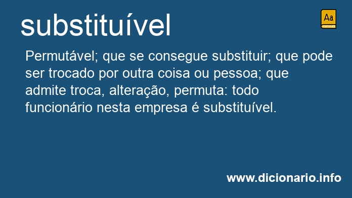 Significado de substituvel