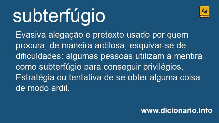 Significado de subterfgio