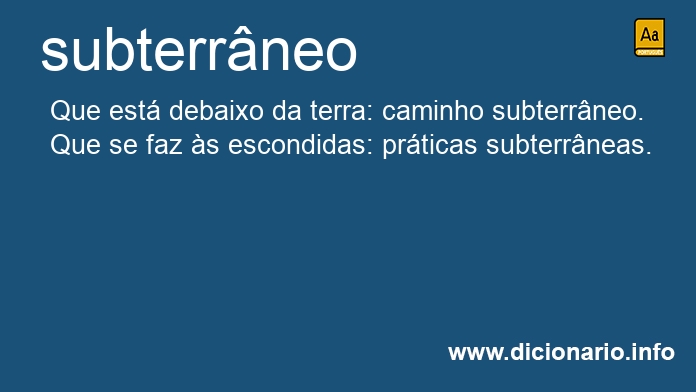 Significado de subterrnea