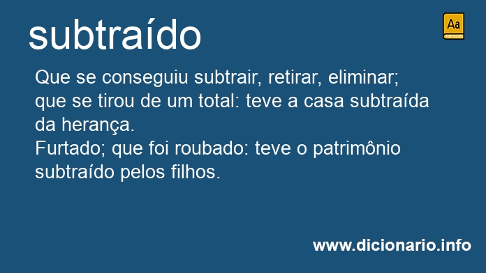 Significado de subtrado