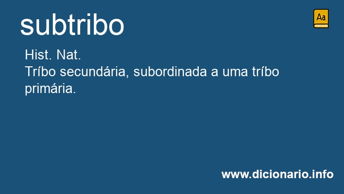 Significado de subtribo