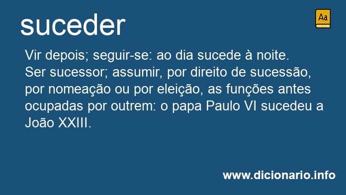 Significado de sucedera