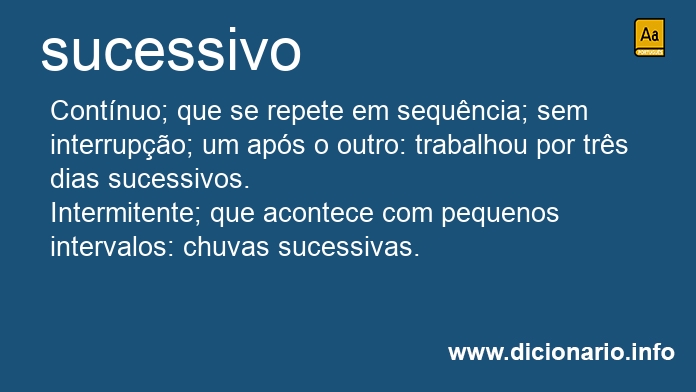 Significado de sucessiva