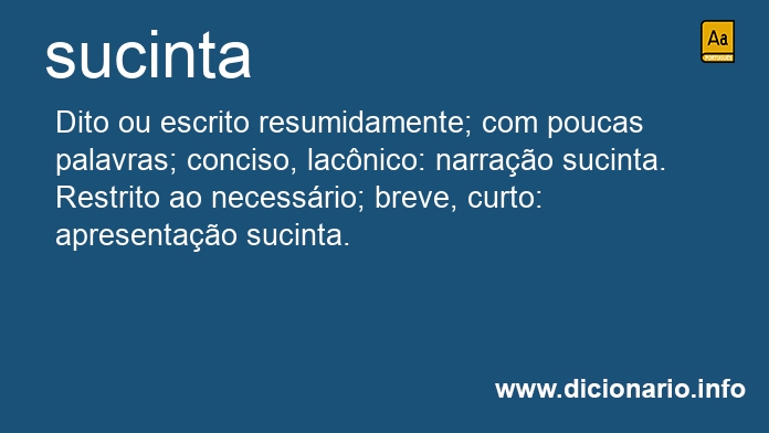 Significado de sucinta