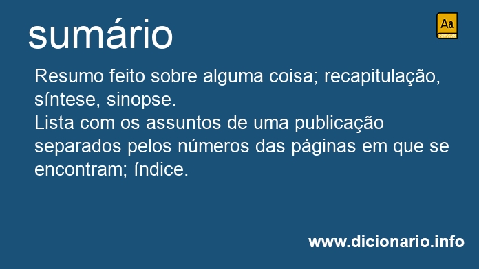 Significado de sumrio