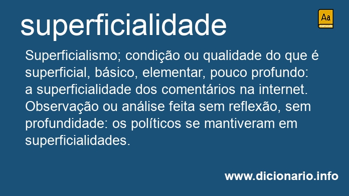 Significado de superficialidade
