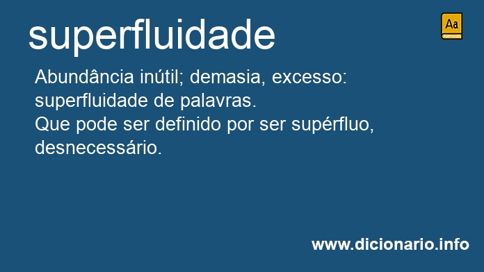 Significado de superfluidades