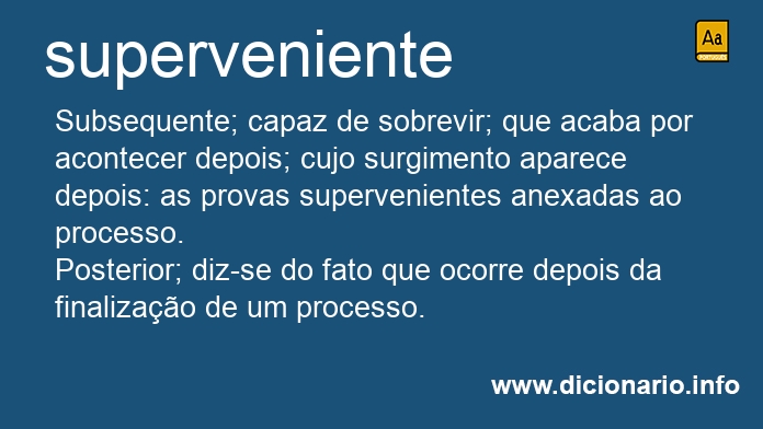 Significado de superveniente