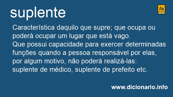 Significado de suplente