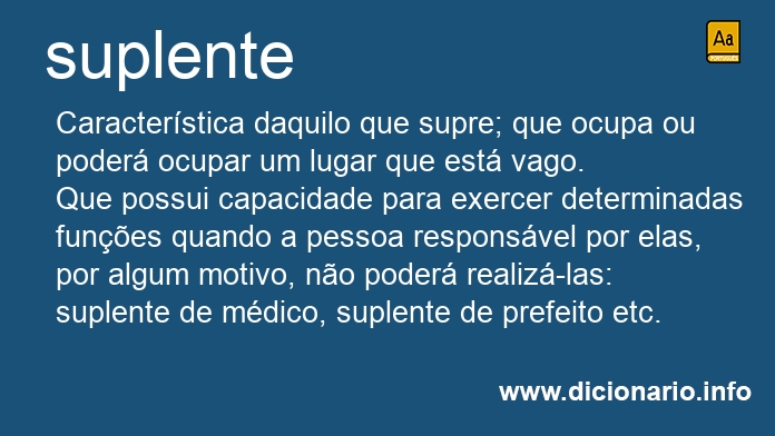 Significado de suplente