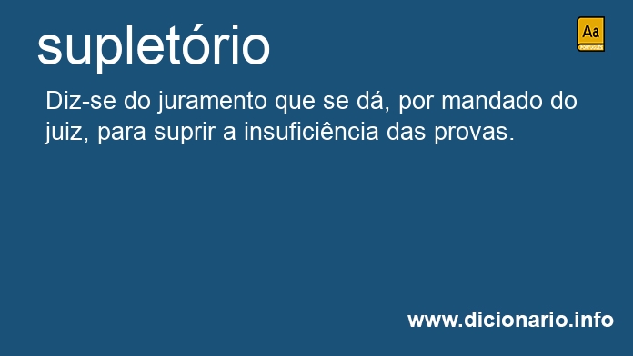 Significado de supletrio