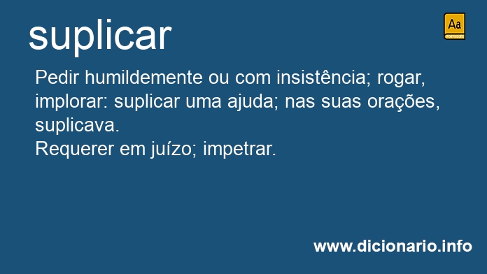 Significado de suplicarei