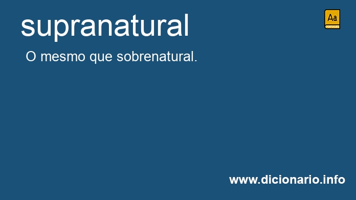 Significado de supranatural