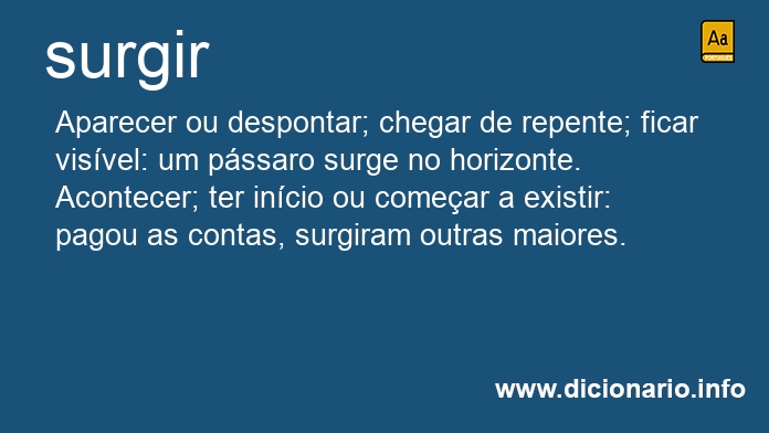 Significado de surgir