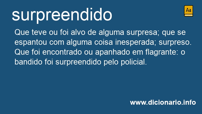 Significado de surpreendida
