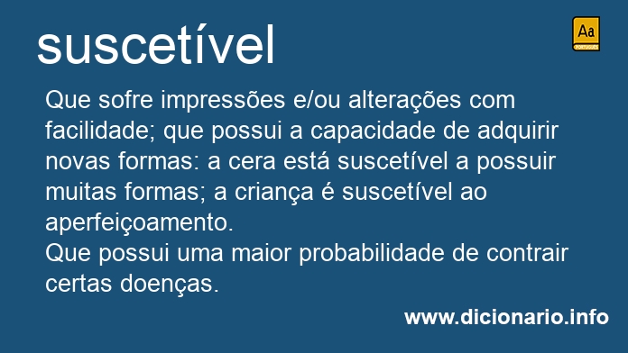 Significado de suscetveis