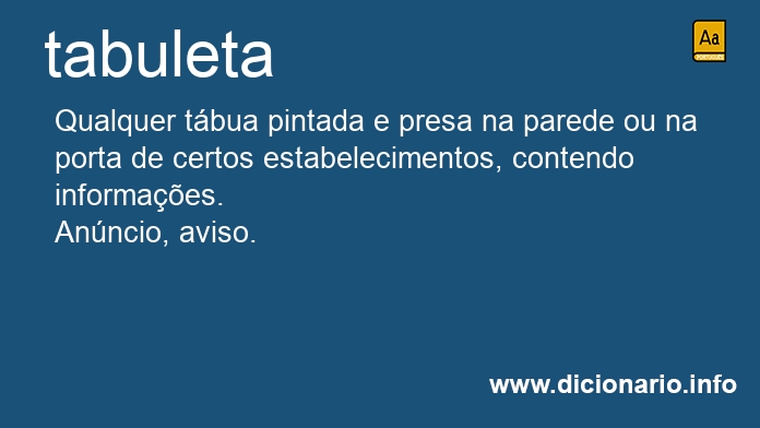 Significado de tabuleta