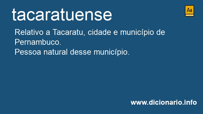 Significado de tacaratuense