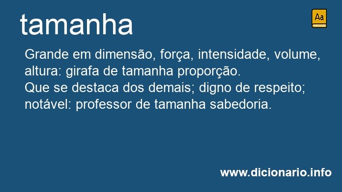 Significado de tamanha