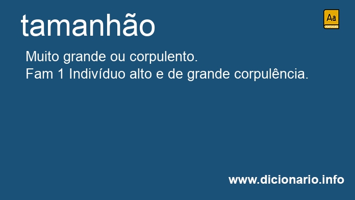 Significado de tamanho