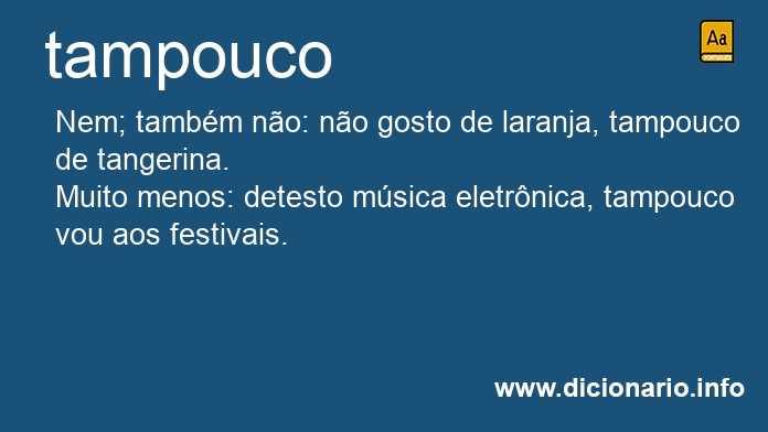 Significado de tampouco