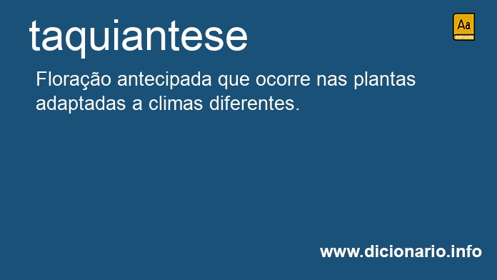 Significado de taquiantese