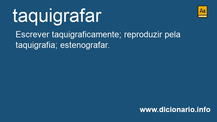 Significado de taquigrafarei