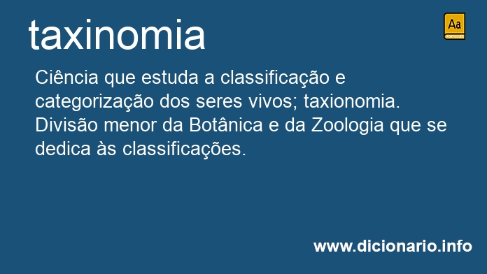 Significado de taxinomia